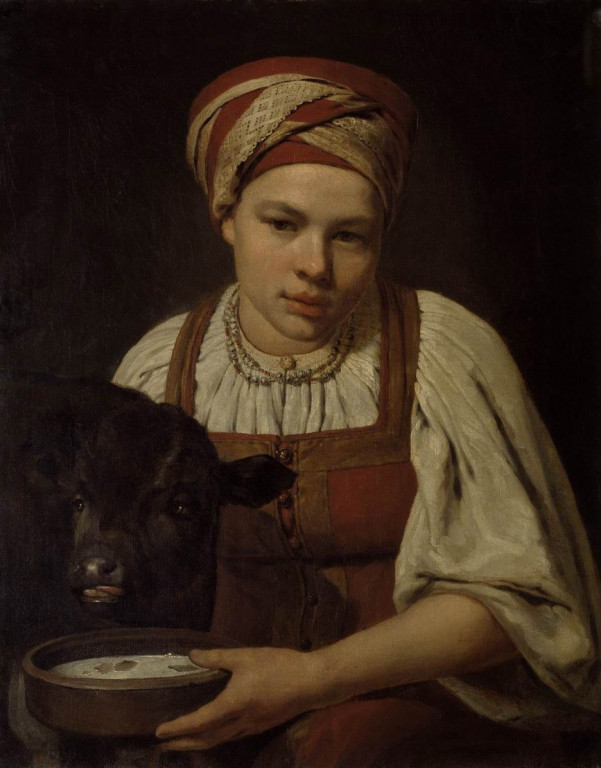 Крестьянская девушка с теленком
