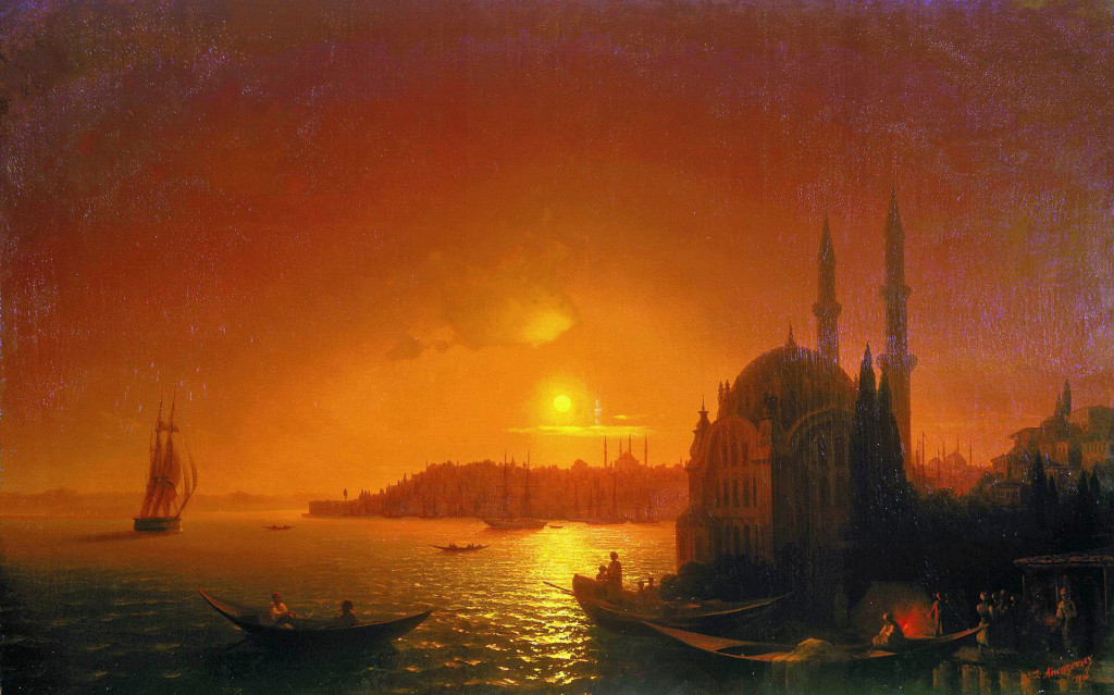 Вид Константинополя при лунном освещении. 