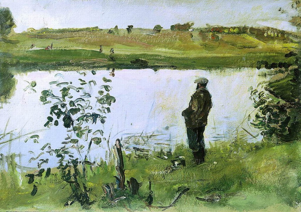 Художник К. Коровин на берегу реки
