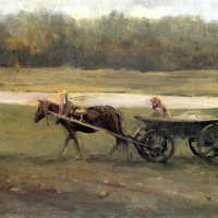 Баба в телеге
