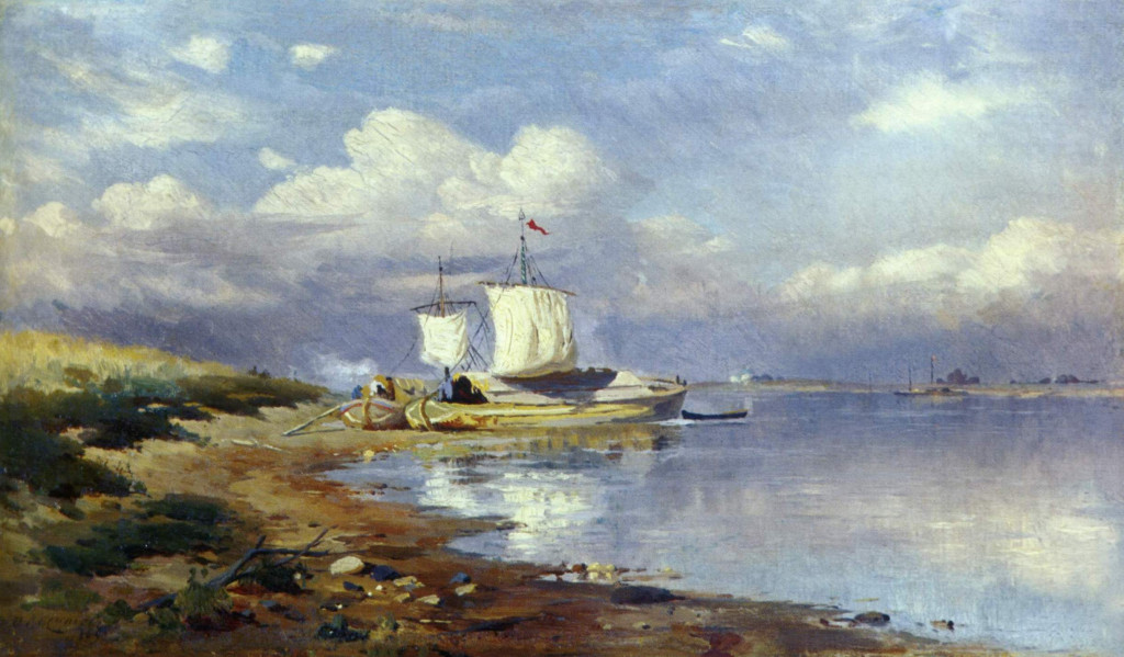 Пейзаж с барками.